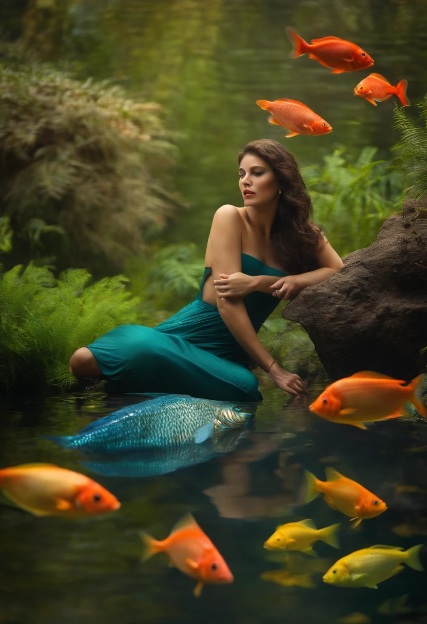 Criatura simbionte entre um homem e um peixe