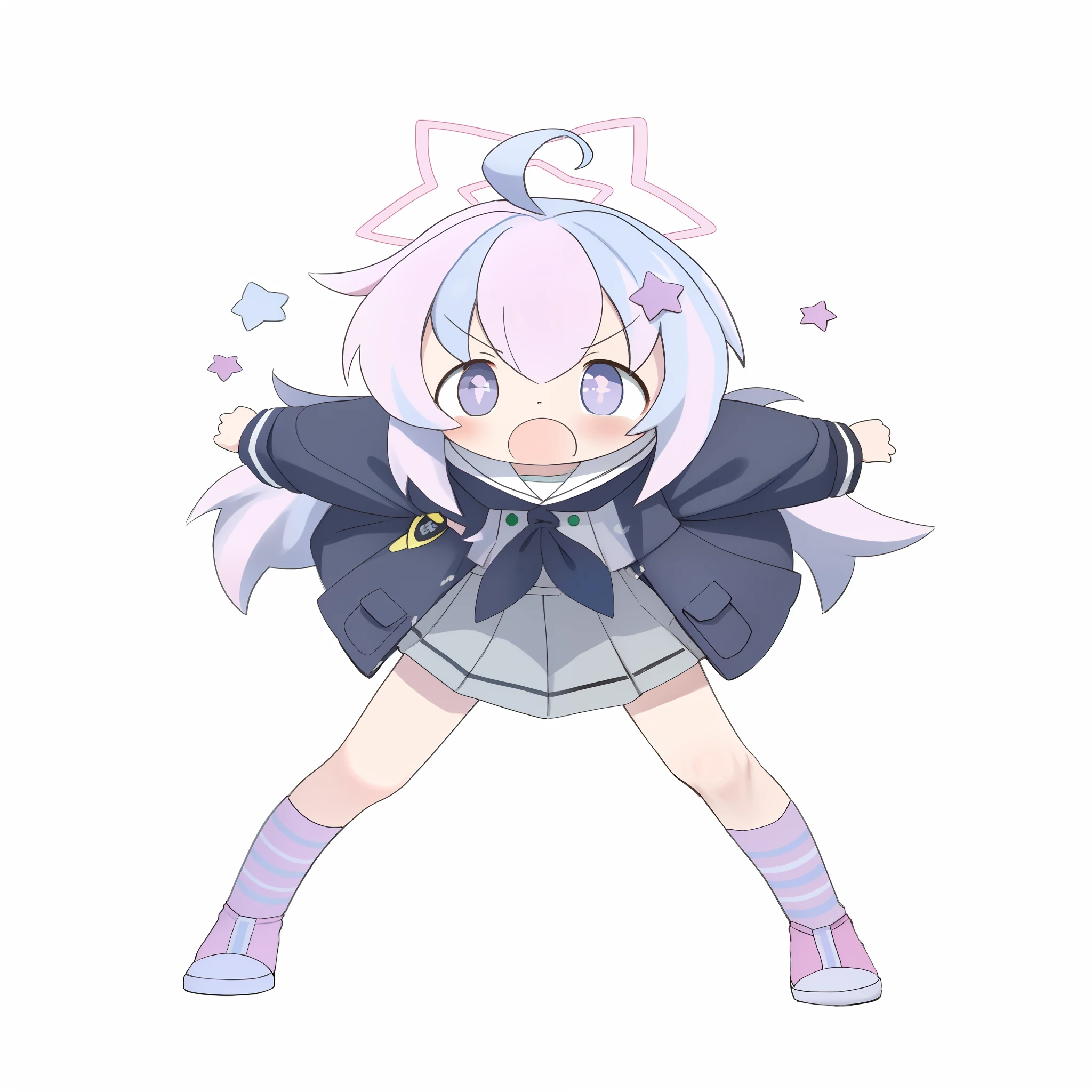A pink-haired,Wearing a pink puffy skirt。Blue-green eyes。