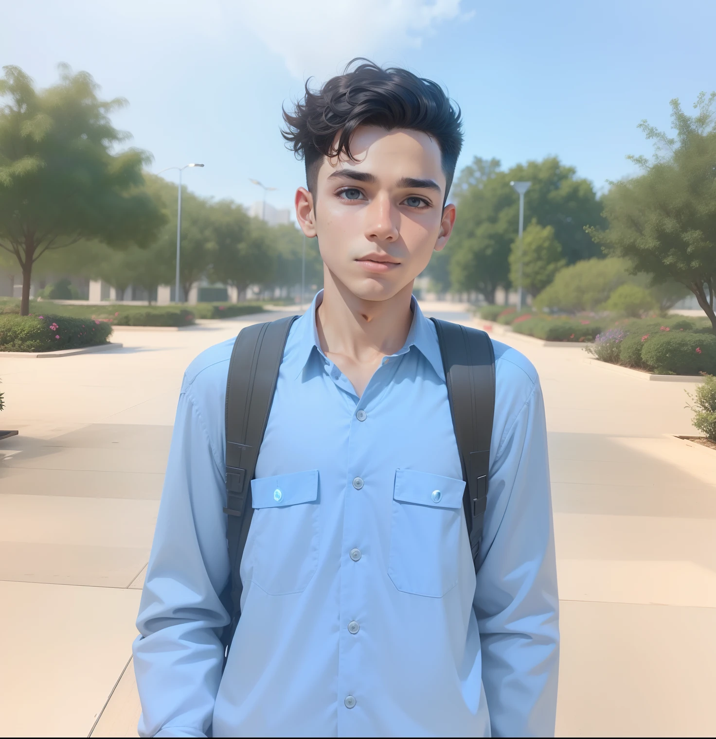 Boy in library futuristic background realistic face 8k ultra high quality hd