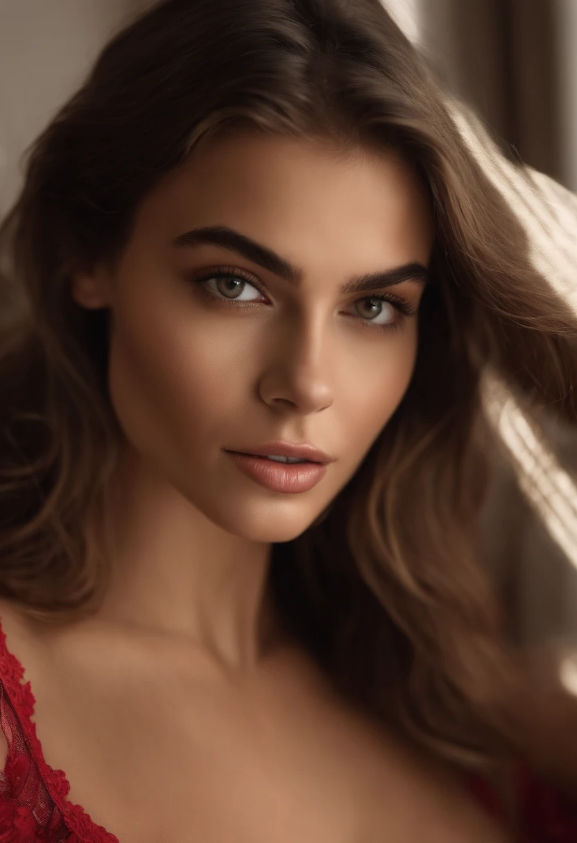 Woman in fine red lace lingerie with the same naked breasts naked , Pukami keeps hair and panties small, Chica sexy con ojos marrones, Retrato de Kaia Gerber , brown hair and large eyes, selfie de una mujer joven, Ojos del dormitorio, Violeta Myers, sin maquillaje, Maquillaje natural, staring directly into camera, cara con artgram, maquillaje fino, Impressive long-lasting shot, en el dormitorio, escote, maciza, , muslos grandes , pechos grandes desnuda