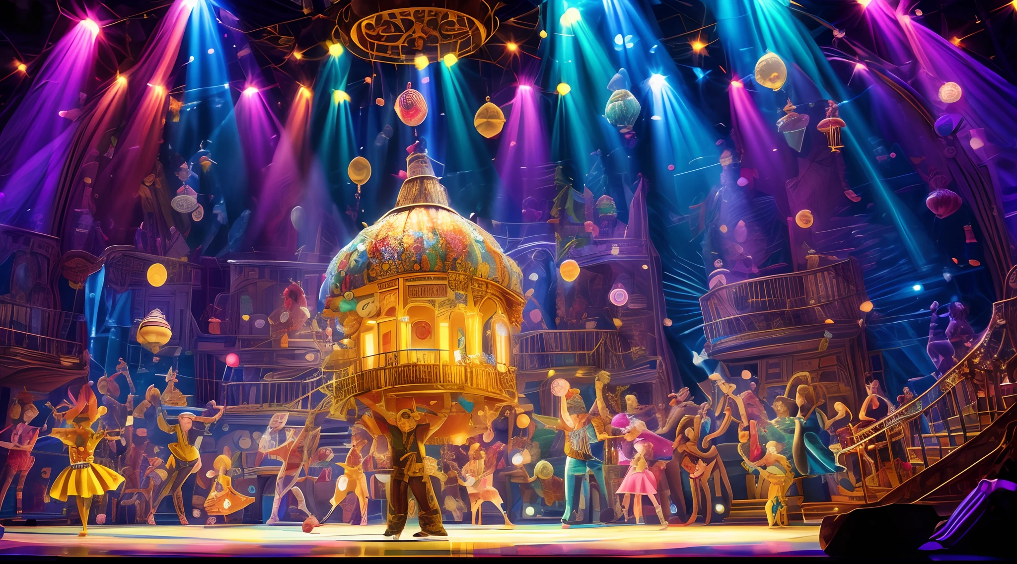 Striking scene from "SpongeBob: The Musical" with a human actor on stage donning an elaborate costume. The costume perfectly embodies a beloved character from Bikini Bottom, bringing SpongeBob to life in vibrant detail. The actor's transformation, a tribute to the artistry of costume designer David Zinn, captivates the audience. The stage is illuminated with a playful, aquatic ambiance, evoking the musical's whimsical spirit. This moment encapsulates the magic of live theater, blending fantasy and reality. bettermalebody