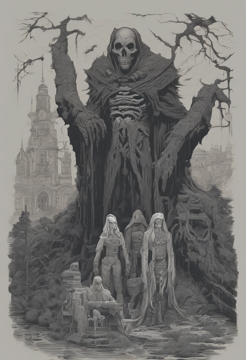 Ultra-realistic sinister ghosts, (hauntingly lifelike darkness), (sinister spectral forms), (eerie authenticity), (uncanny presence), (meticulously detailed apparitions), professional ominous concept art, by artgerm and greg rutkowski, an intricate, elegant, highly detailed digital painting, concept art, smooth, sharp focus, illustration, in the style of simon stalenhag, wayne barlowe, and igor kieryluk.