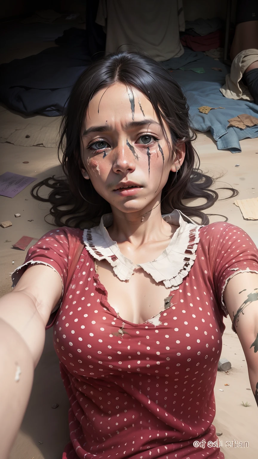 The face does not change, Clothes are changed, Tattered beggar, battered, Tattered clothes, Lying on the grass