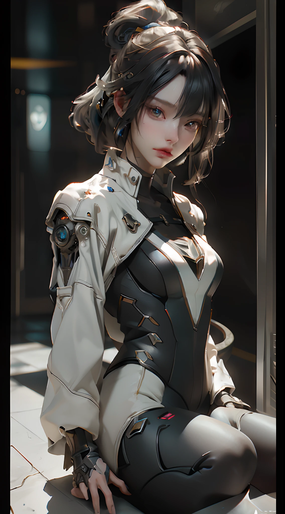 ((Best quality)), ((masterpiece)), (detailed:1.4), 3D, an image of a beautiful cyberpunk female,HDR (High Dynamic Range),Ray Tracing,NVIDIA RTX,Super-Resolution,Unreal 5,Subsurface scattering,PBR Texturing,Post-processing,Anisotropic Filtering,Depth-of-field,Maximum clarity and sharpness,Multi-layered textures,Albedo and Specular maps,Surface shading,Accurate simulation of light-material interaction,Perfect proportions,Octane Render,Two-tone lighting,Wide aperture,Low ISO,White balance,Rule of thirds,8K RAW,