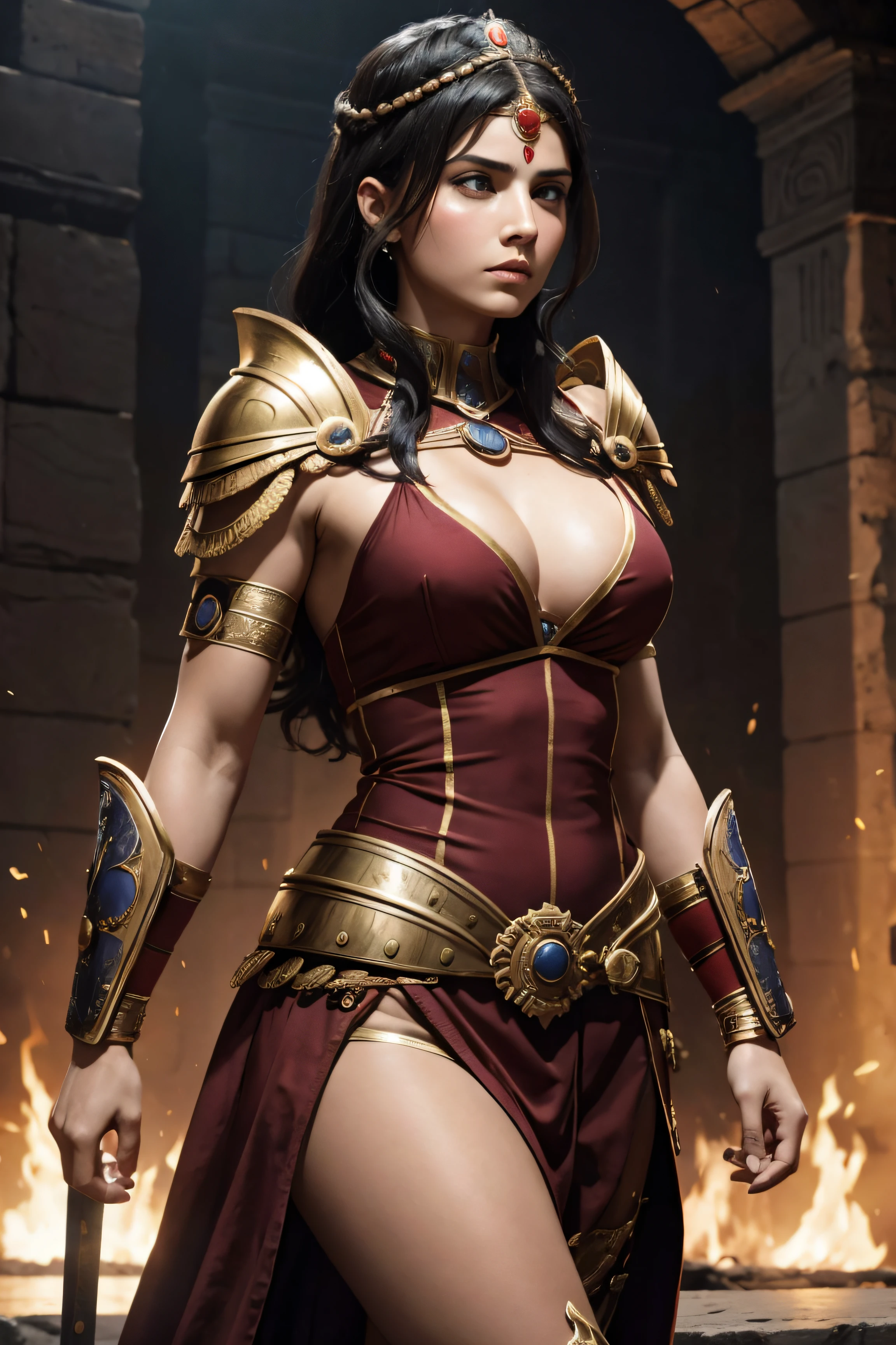 ull body warrior woman roman empire dramatic