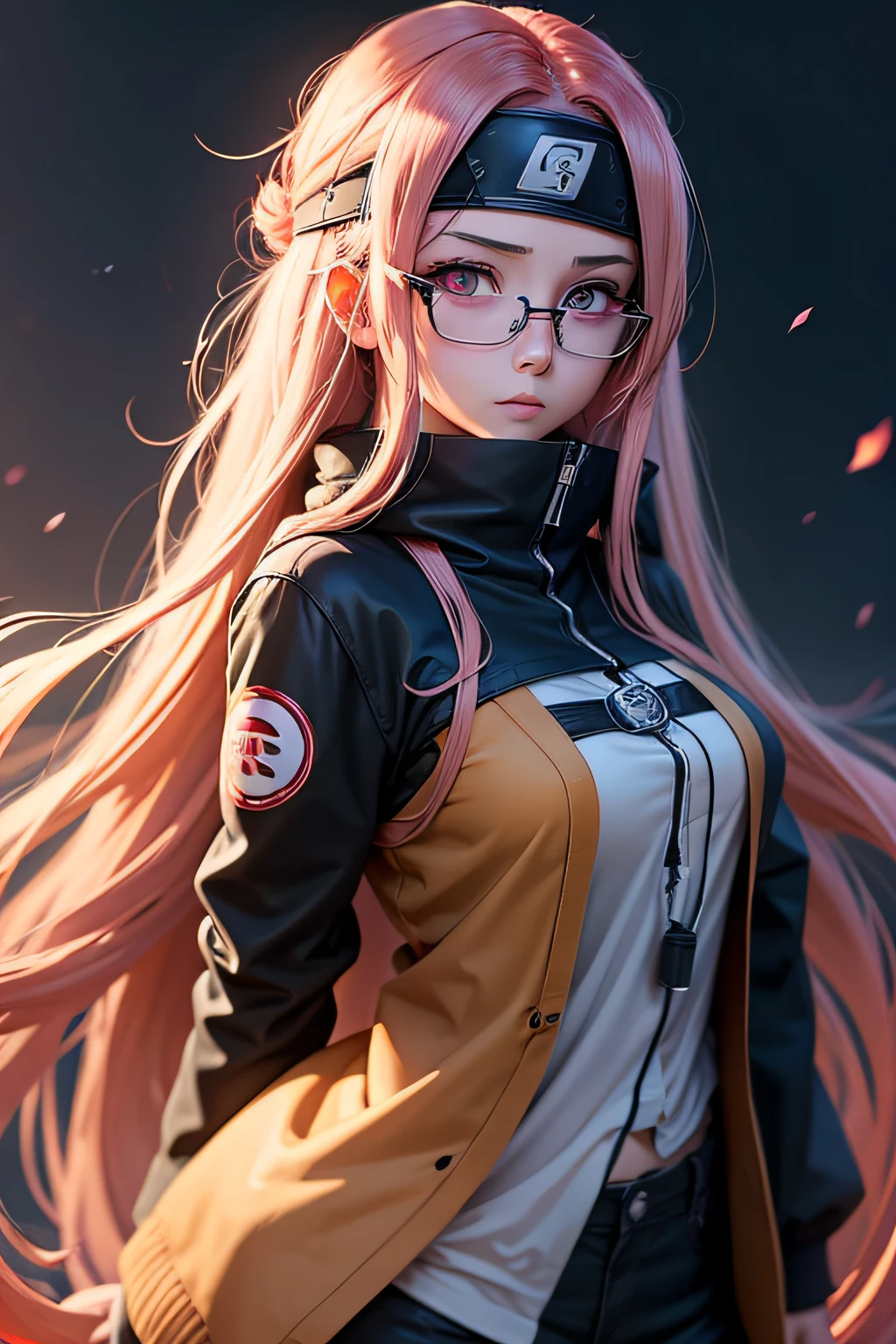Anime girl with glasses and long hair, Anime visuals of cute girls, Anime style. 8K, pin on anime, anime vibes, anime style 4 k, anime moe art style, anime aesthetic, anime girl desktop background, anime visual, Anime girl with real hair, ethereal anime, Anime Girl with Long Hair, Beautiful Anime Portrait , Anime , Naruto, Naruto Anime, Sharingan background, Night time, Dark , Sharingan eyes , Wearing Naruto's headband