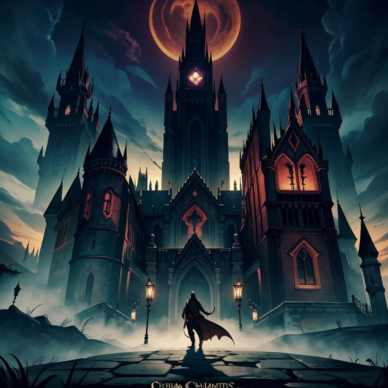 Castlevania lords of the shadows hiper realista super detalhado Dynamic shot master piece scene cinématique scènes movie Epic Legendary Lord Dracula poster movie with demons super detailed Dynamic shot
