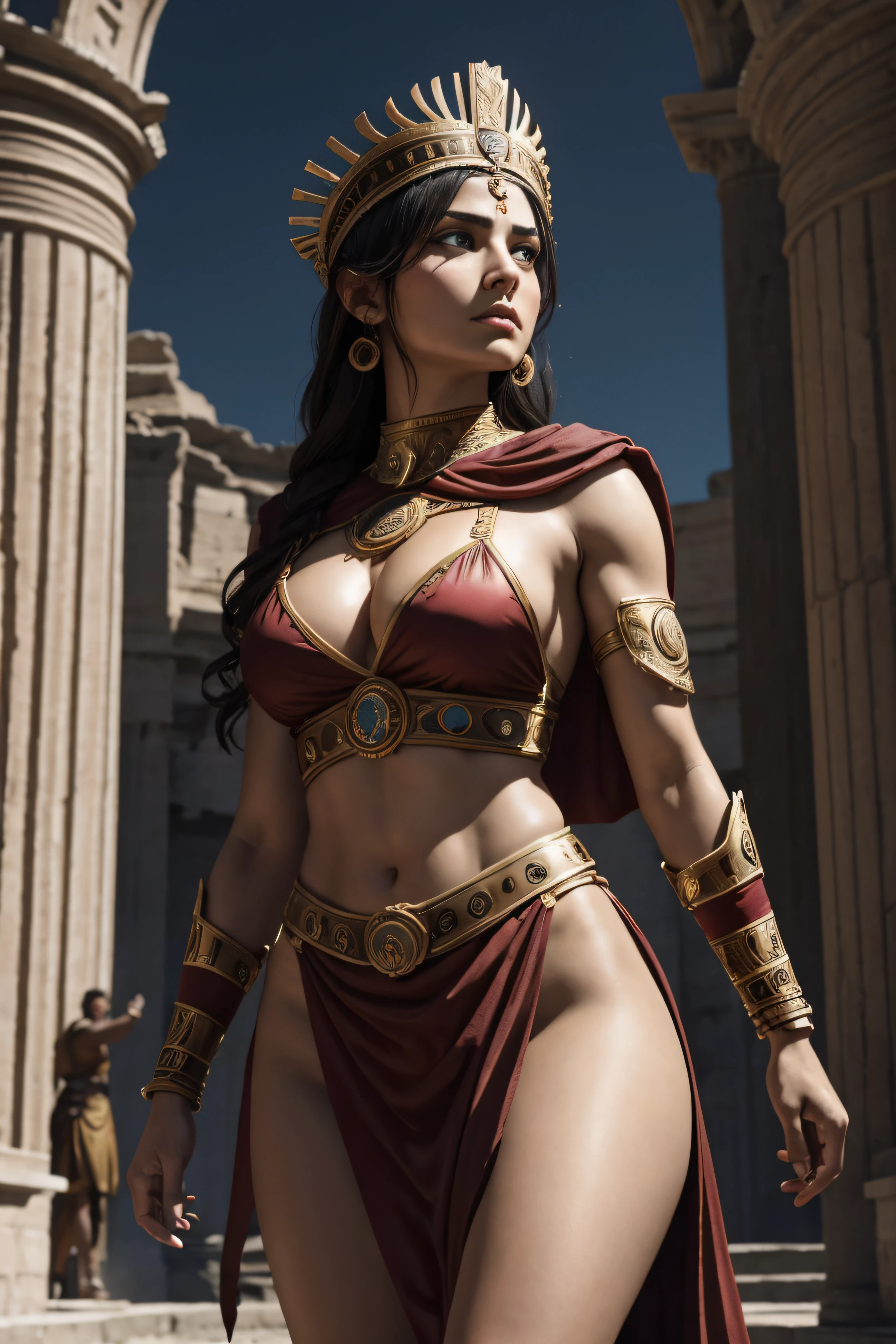ull body warrior woman roman empire dramatic