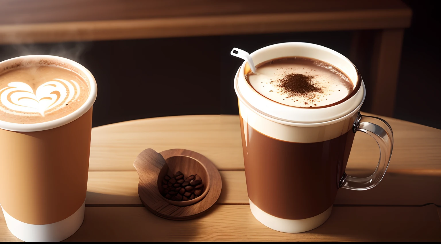 plastic cup with hot coffee