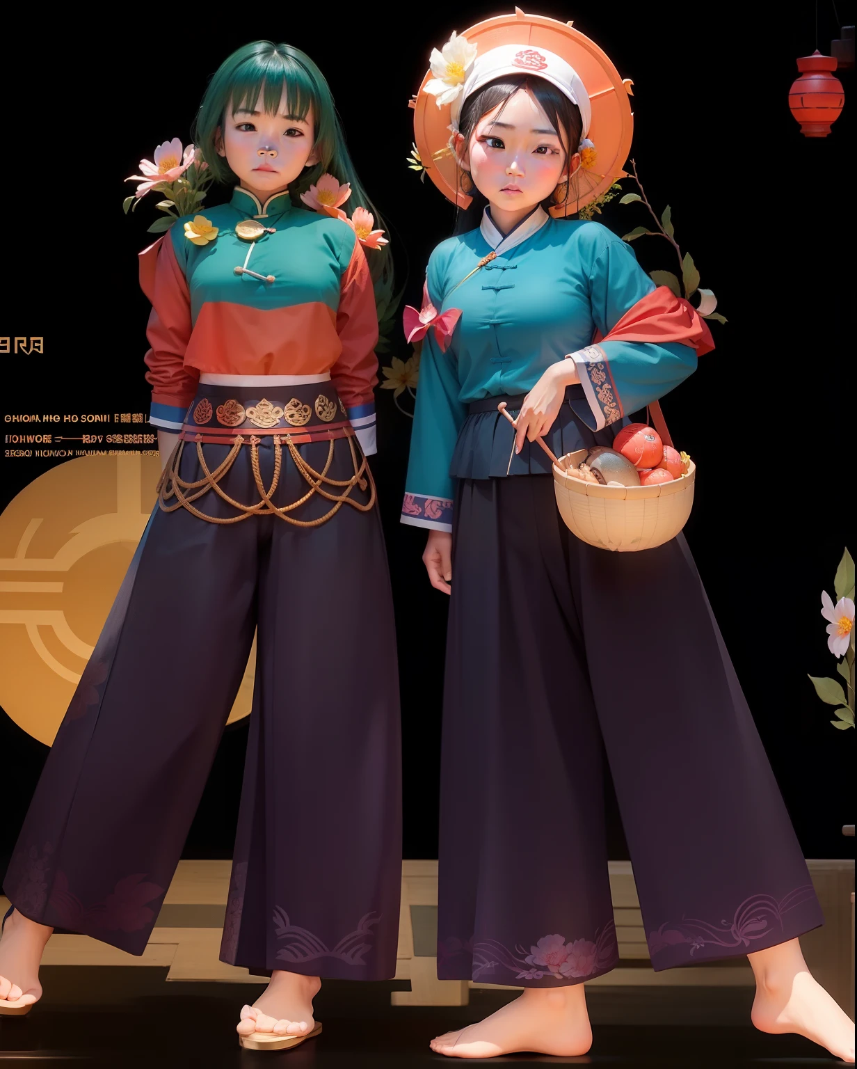 Quanzhou, Fujian,Hoi An Jia Pu Fisher Girl,Quanzhou traditional culture,Hairpin flower circumference,Animated character IP,com mascot