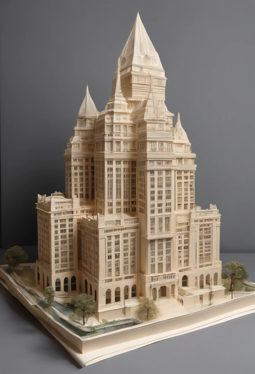 (best quality,4k,8k,highres,masterpiece:1.2),ultra-detailed,(realistic,photorealistic,photo-realistic:1.37),tall building architecture physical model made of paper,paper-mache skyscraper,paper artwork,paper sculpture,precisely folded and crafted paper structure,meticulously created architectural model,paper architectural masterpiece,impressive paper skyscraper,attention to detail,paper texture,three-dimensional paper art,paper engineering marvel,paper craftsmanship at its finest,paper cityscape,exquisite paper structure,towering paper building,paper model with intricate design,impressive paper construction,stunning handcrafted paper artwork,architectural precision and expertise,paper creation showcasing architectural beauty,paper-made architectural wonder,artistic paper structure,life-like paper representation,astonishing level of detail,paper replica of a tall building,meticulous craftsmanship from paper material,paper marvel showcasing architectural creativity,detailed paper model of a skyscraper,realistic representation of a tall building made of paper,paper artistry at its peak,impressive artistic creation with paper,paper sculpture capturing the essence of an architectural marvel,architecture brought to life through paper,architectural replica made entirely from paper,paper masterpiece recreating a skyscraper.