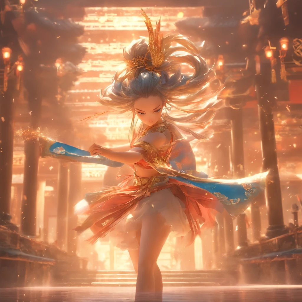 (Masterpiece, Best quality), 1girll(atenea_Asamiya Palace), Gymnastics girls,Rolling,highly detailed surreal vfx,China ink painting,Smudge,China-style,中景 the scene is,super-fine,ultra - detailed,high qulity,8K ,中景 the scene is,Full body like,oc rendered