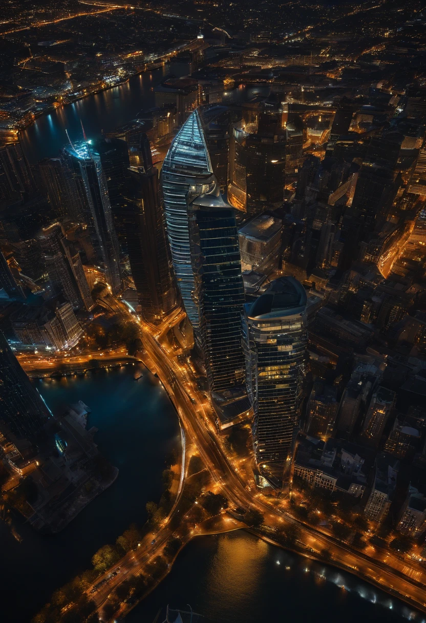 INCREDIBLE VIEW FROM A 100-STORY BUILDING, very high quality photography, extremely high definition, view of the great and beautiful city below, aerial view, nikon d7500, raw, uhd, 16k.