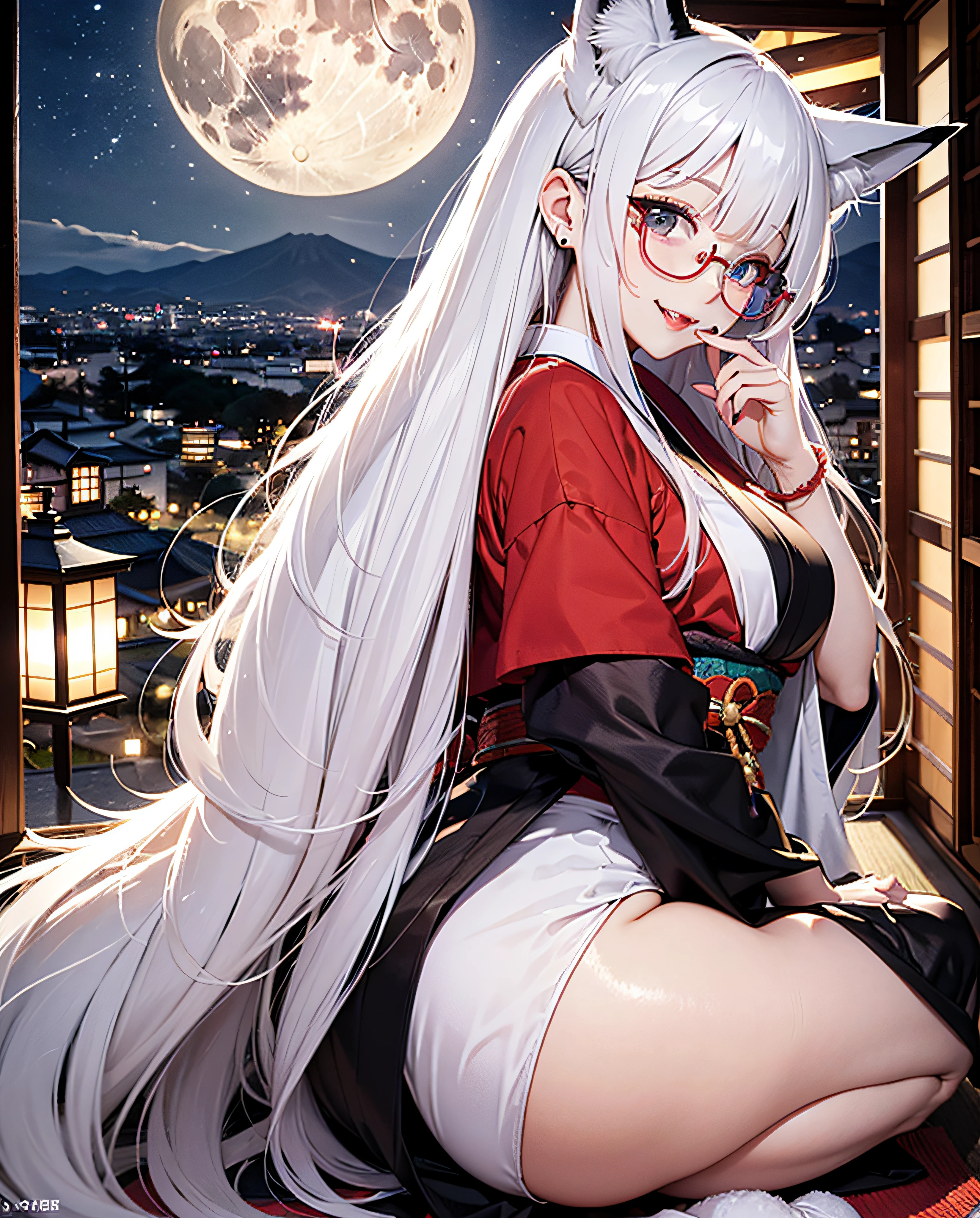 Transparent hair、hime-cut、Golden Eyes、eye glasses、ssmile、early teenage girls、flat chest、Thin pubic hair、Beautiful open legs、parka