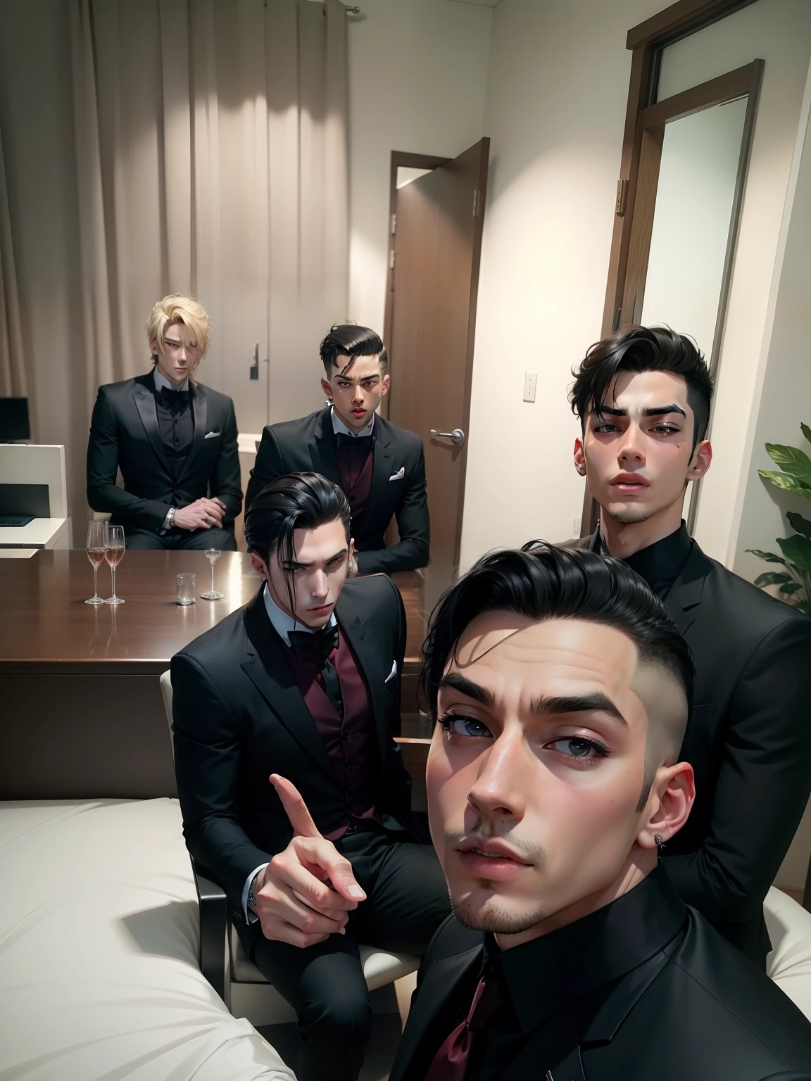 5 boys, cool, handsome, anime, mafia