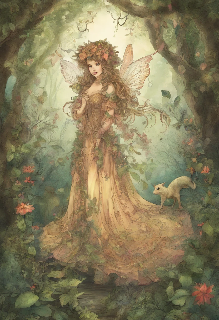 um coelhinho bonito， pela floresta de cenouras