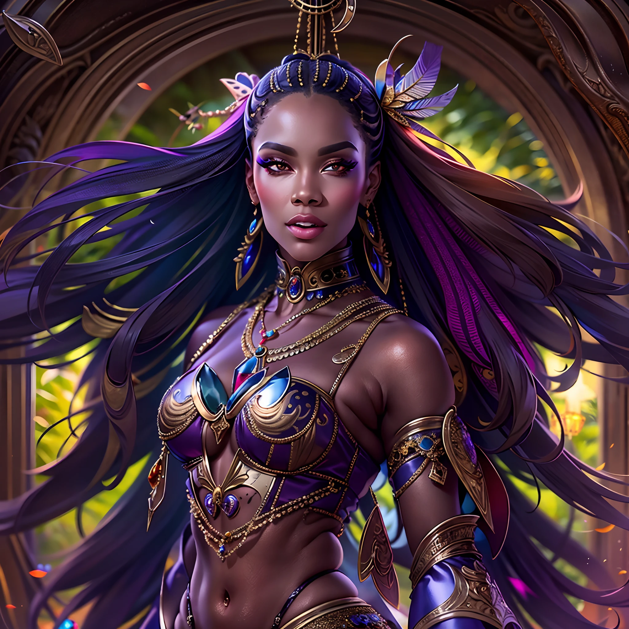 ((best quality)), ((4k)), ((highres)), ((masterpiece:1.2)). ((detailed)), ((ultra realistic)), ((intricate details)), ((full body picture)), ((character design sheet)), ((blank background)), a full body picture of a beautifull ebony female, young black woman, african princess, african model, perfect face, gorgeous face, detailed eyes, detailed lips, ((vivid blue eyes)), about 20 years old, about 5'5 ft. tall, long thin dreadlocks, ((emphasis on her long thin dreadlocks)), dreadlock beads ((emphasis on her dreadlock beads)), athletic body, dressed in a floaty sleeveless blue gown ((emphasis on her floaty sleeveless blue gown)), dark blue and light blue outfit, ((emphasis on dark blue and light blue outfit)), multi-colored outfit, ((emphasis on multi-colored outfit)), multiple shades of blue dress, ((emphasis on her multiple shades of blue dress)), turquoise sleeveless gown, princess, african sea goddess character concept, superhero character, superhero concept art, superhero character concept art, full body, full body concept art, full body art, splashes of water in the background
