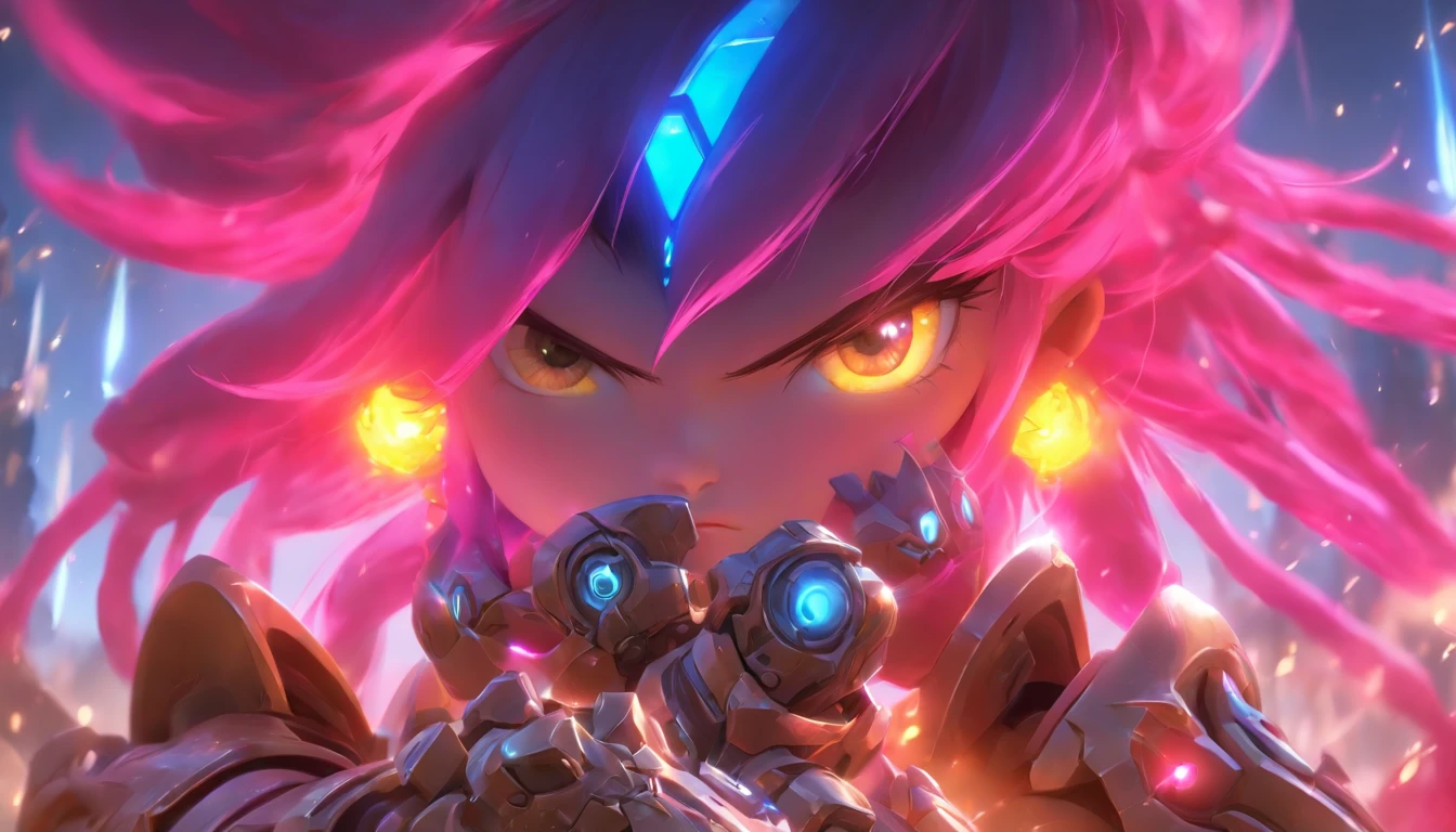 China-style,Q version of the sci-fi baby girl warrior,Cute and cute,StarCraft warrior armor,Huge guns,opening fire,Towards me,Wasteland,Full body like,Smudge,Meticulous portrayal,depth of fields,8K,A high resolution,tmasterpiece,Beautiful wallpapers,high qulity,high detal,s the perfect face,oc rendered,blur backgroun