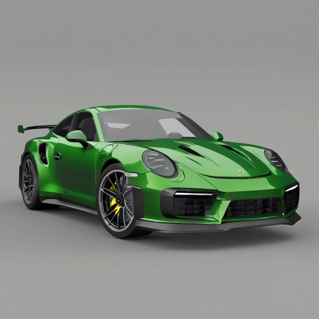 Sport Porsche 911 turbo s, ((green)), intense colors