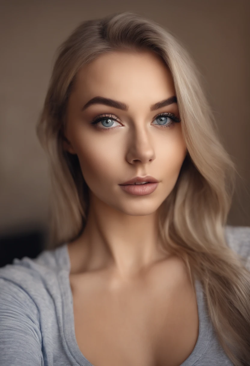 woman with matching tank top , Sexy girl with blue eyes, portrait sophie mudd, portrait corinna kopf, blonde hair and large eyes, Selfie einer jungen Frau, Augen im Schlafzimmer, Violet Myers, ohne Make-up, Natural makeup, Blick direkt in die Kamera, Gesicht mit Artgram, dezentes Make-up, Stunning full body shot, im Schlafzimmer, Spaltung, taking selfie, outside