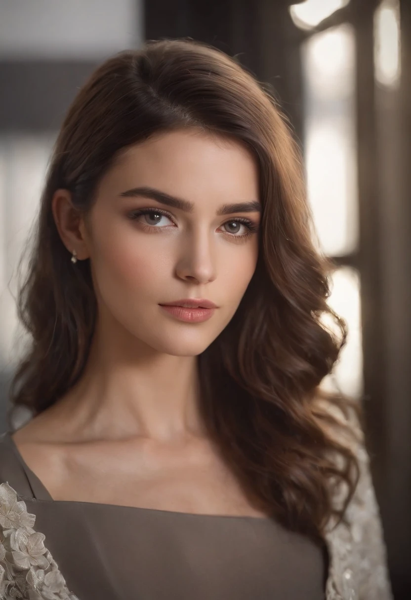 Fotorealista, Modelo, Spaniard, 24 years, alta, cuerpo con curvas, pelo rizado, pelirrojo, ojos azules muy detallados, hechizantes, pecas, piel morena, tumada, en la cama de un hotel de lujo, jugando con sus pies, collar de perlas, liguero, contraluz, detalles de alta definicion, ambiente sensual, erotica