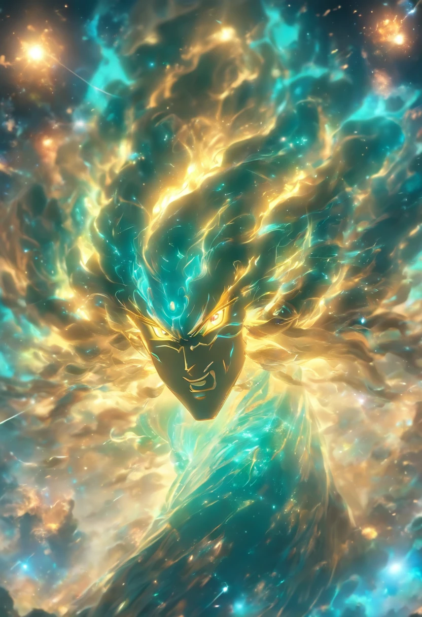 (tmasterpiece,top-quality,best qualityer,offcial art,Beauty and aesthetics:1.2),(1girll),the detail,(s fractal art:1.3),rich colourful,highest details,s the perfect face,The upper part of the body,hdr,(white cloak golden lines:1.2),galaxias,(light stre),striking visual effects,(dynamic streaks,Luminous trajectory:1.2),vivd colour,(planetes),The planets glow,surround,mito,Ancient Greek style,