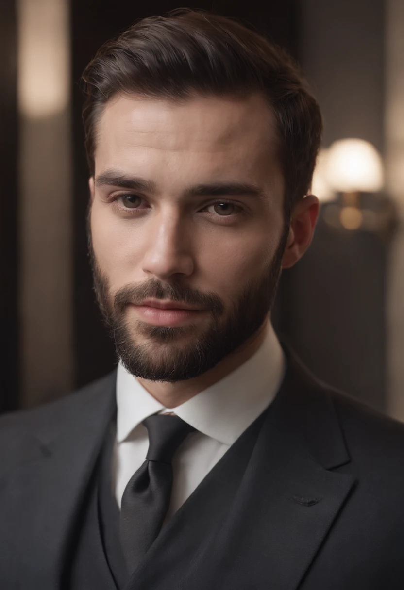 Homem lindo de terno , barba linda , homem sexy executivo, terno preto, nsfw 1.5