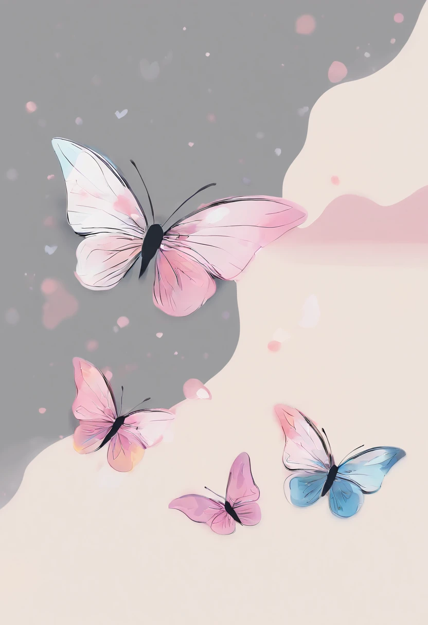 lovely art style, Butterflies spreading their wings, Brilliant and colorful wings,the detail, 4k manga wallpapers, Cute detailed digital art, cutecore, adorable digital art,Outline the wings