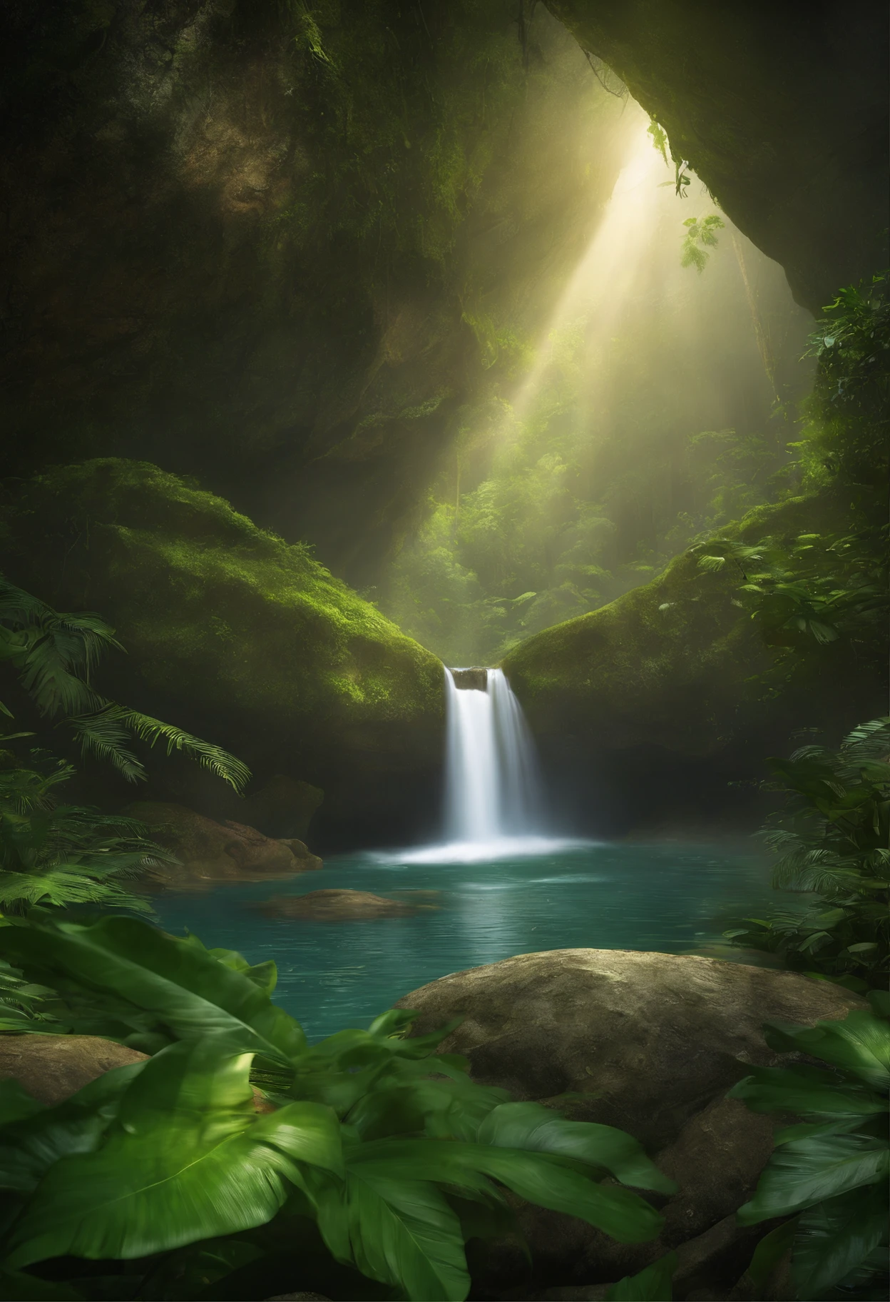 (best quality,4k,highres,masterpiece:1.2),ultra-detailed,(realistic:1.37)
Illustration,Niji,Amazonian Environment,waterfalls,sunshine,gentle and clear,
butterflies,dragonflies,camera-focused,jaguars resting inside the cave,waterfall mist, lush green foliage,jungle ambiance,calm and serene atmosphere,
moss-covered rocks,intricate details of the jungle plants,flora and fauna in harmony,subtle sunlight filtering through the trees,
vibrant and vibrant colors lush vegetation,unique atmosphere of the Amazon rainforest,magnificent waterfalls cascading down,peaceful and relaxing scene,harmonious interaction between nature and wildlife,
the sound of flowing water singing in the background,delicate wings of butterflies and dragonflies,playful dance in the air,
the mystery and tranquility of the hidden cave,jaguars resting in peaceful sleep,slight movement of their breathing,lush green moss,
subtle rays of light illuminating the dark cave,captivating beauty of the surrounding environment,
a captivating illustration of the Amazon rainforest,bringing the viewer into a magical and serene world,
immersing them in the wonders of nature.