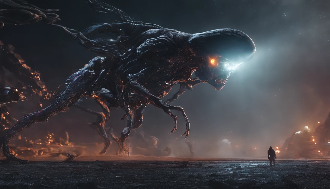 Um deus surreal, Cinema experimental, Dusan Djukaric -AR 16:9 - Cru, (best quality, 4k, 8k, Altas, master part:1.2), ultra-detalhado, (Realistic, fotorrealista, photo-realistic:1.37), HDR, UHD, studio lighting, extreme detail description, profissional, vivid colors, Bokeh, Retratos, Landscape, horror, anime, scientific fiction, fotografia, artistas conceituais, paleta de cores vibrantes, dramatic lighting.