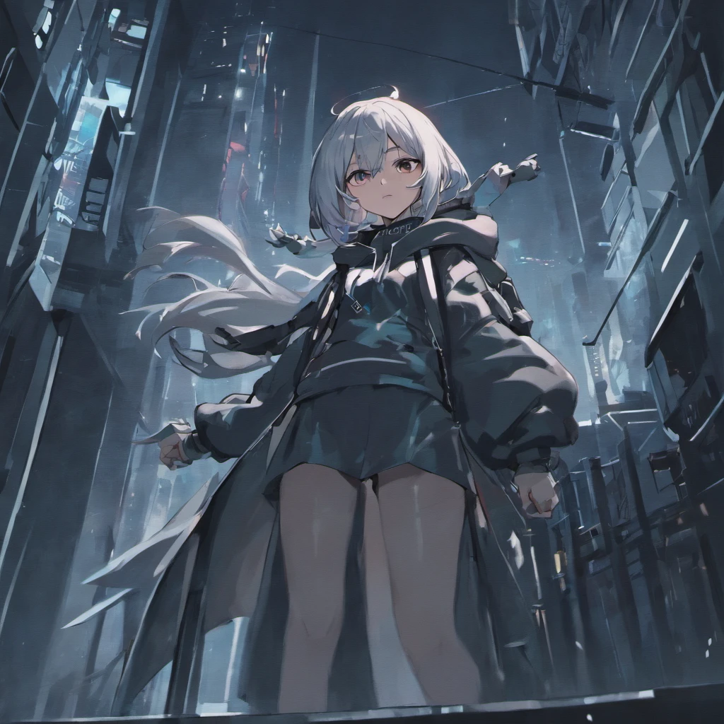 Concept art of a computer game character, blackandwhite, in two projections, An assassin man in a white hooded suit, evil look, evil smile, on top of a building, Simple black lines, simplified