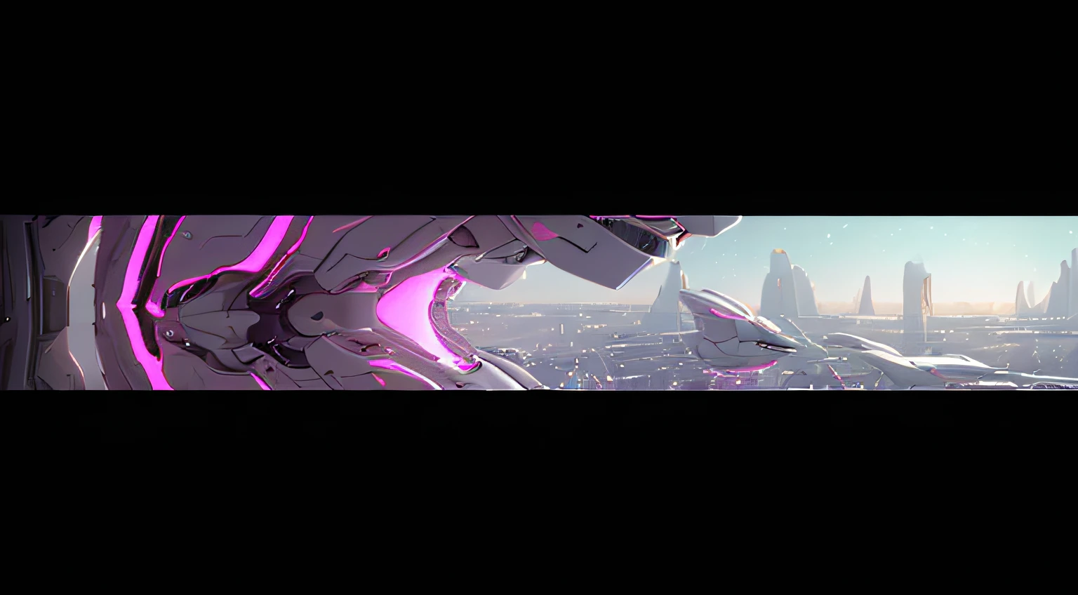 a white male robot. Room with neom lights, balcony for alien life. alien city. White and Pink, 8K, Realistic photo, male robot, deep color, fantastical, intricate detail, splash screen, complementary colors, 8k resolution trending on Artstation Unreal Engine 5"