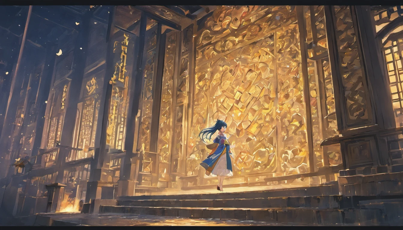Faraway view：Peaceful court，The moonlight of the night shines on the palace walls。    
  subtitles：On a peaceful night，Wei Chixi was reborn。Chinese Ancient Times