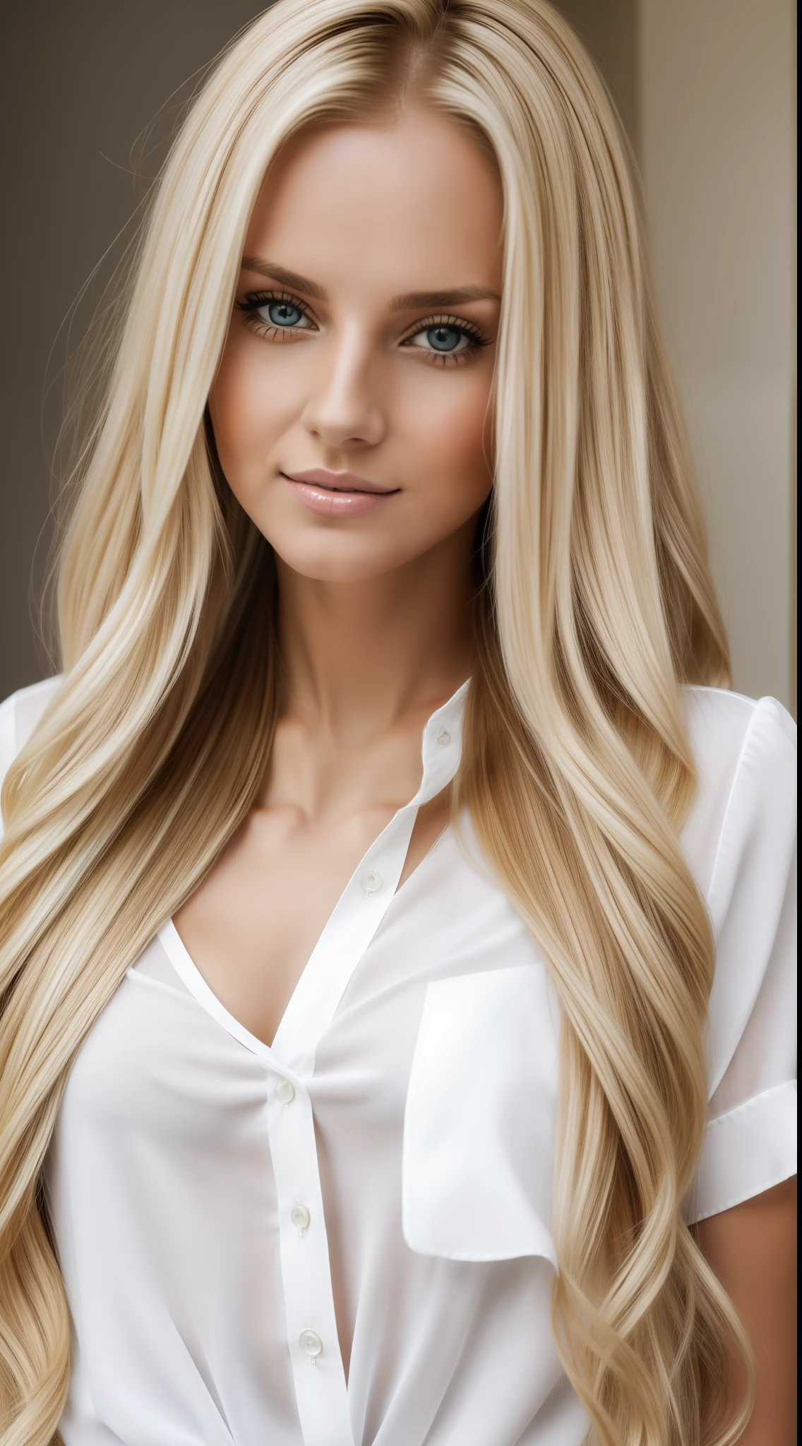 arafed woman with long blonde hair and white shirt posing for a picture, brunette with dyed blonde hair, olga buzova, gorgeous lady, aleksandra waliszewska, gorgeous woman, inspired by Louisa Matthíasdóttir, beautiful blonde girl, beautiful blonde woman, beautiful nordic woman