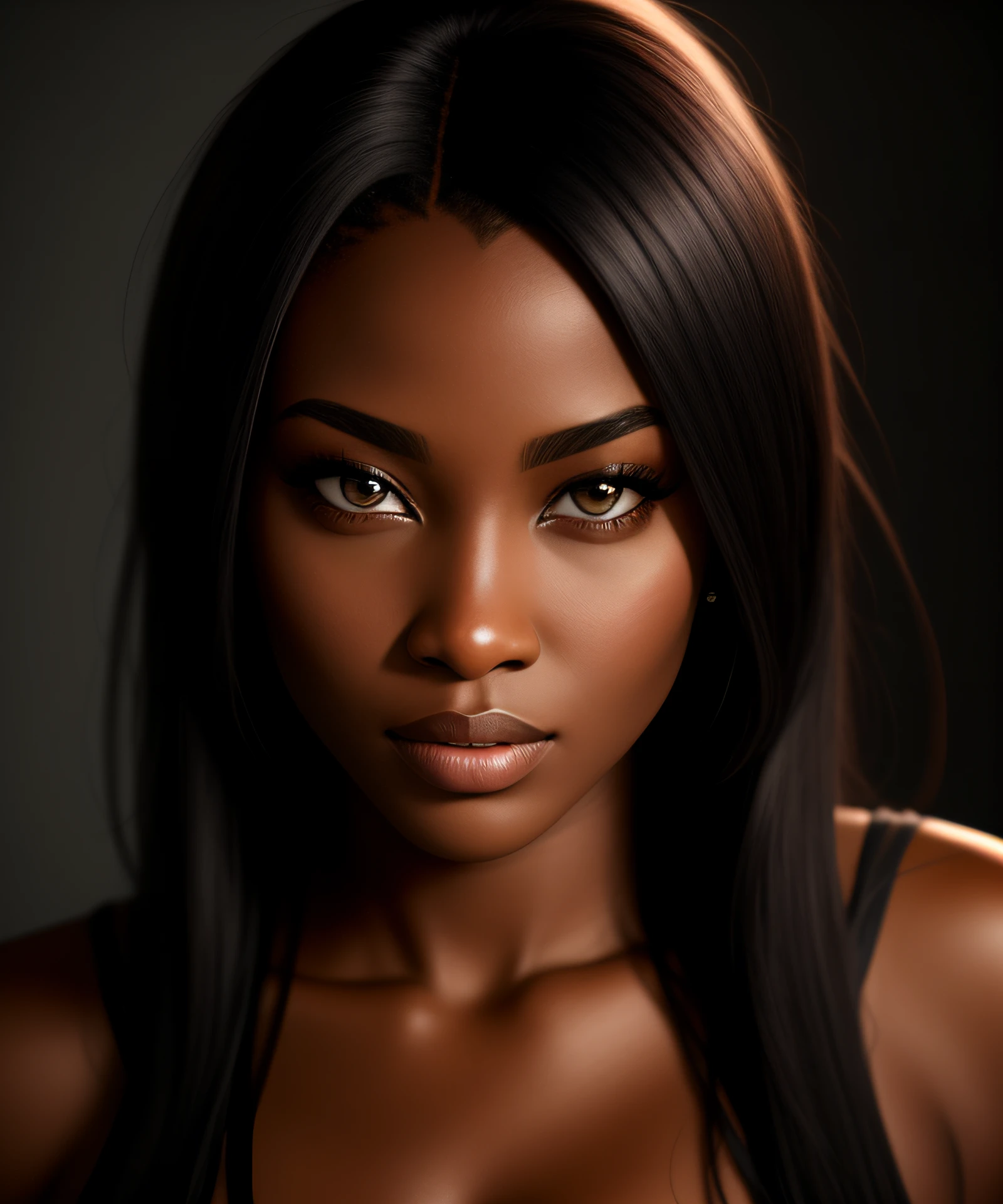 hyper realistic black beautiful woman 4k