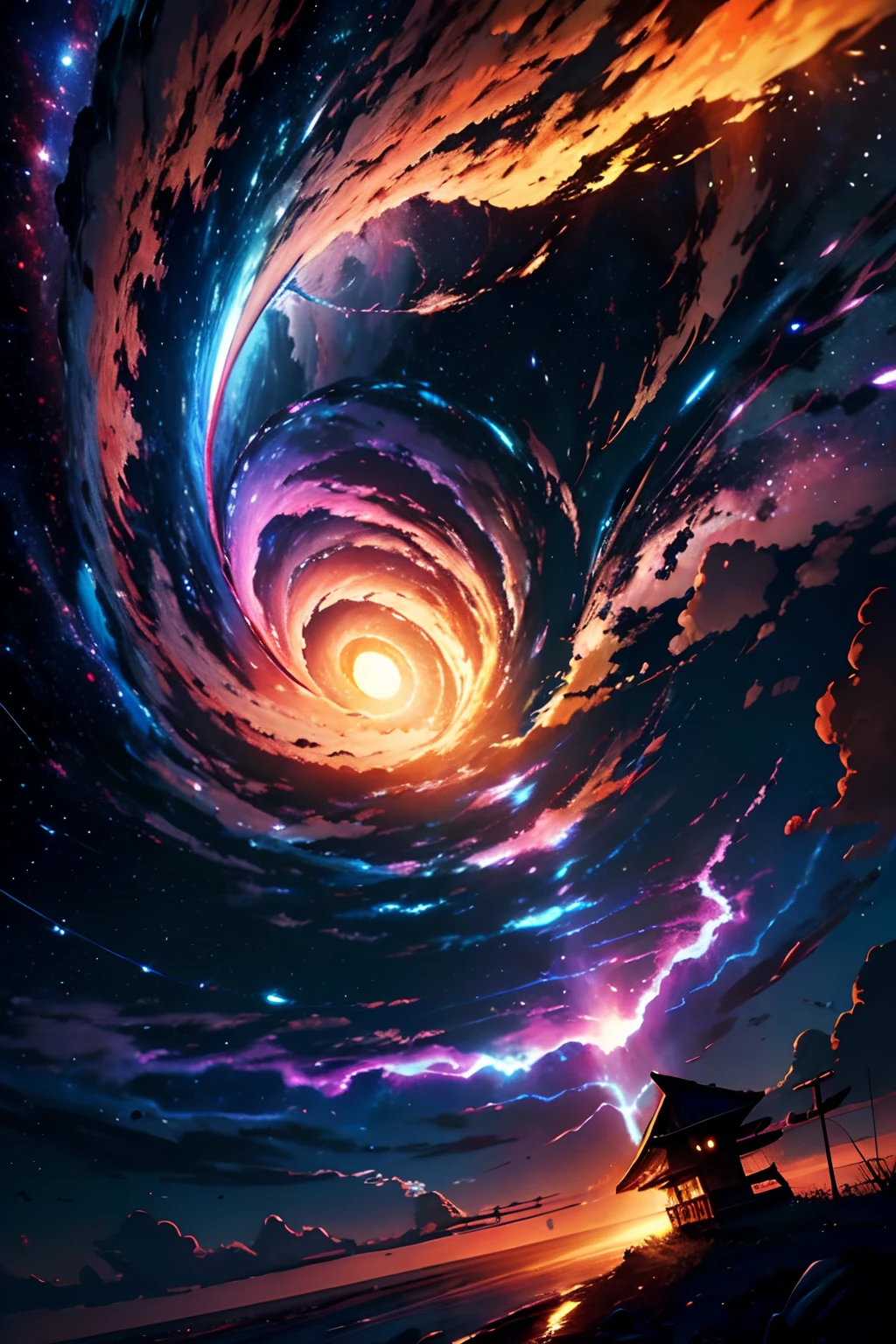 Ultra High Definition Earth Storm Orange Lightning Wise Lightning Big Clouds Wormhole
