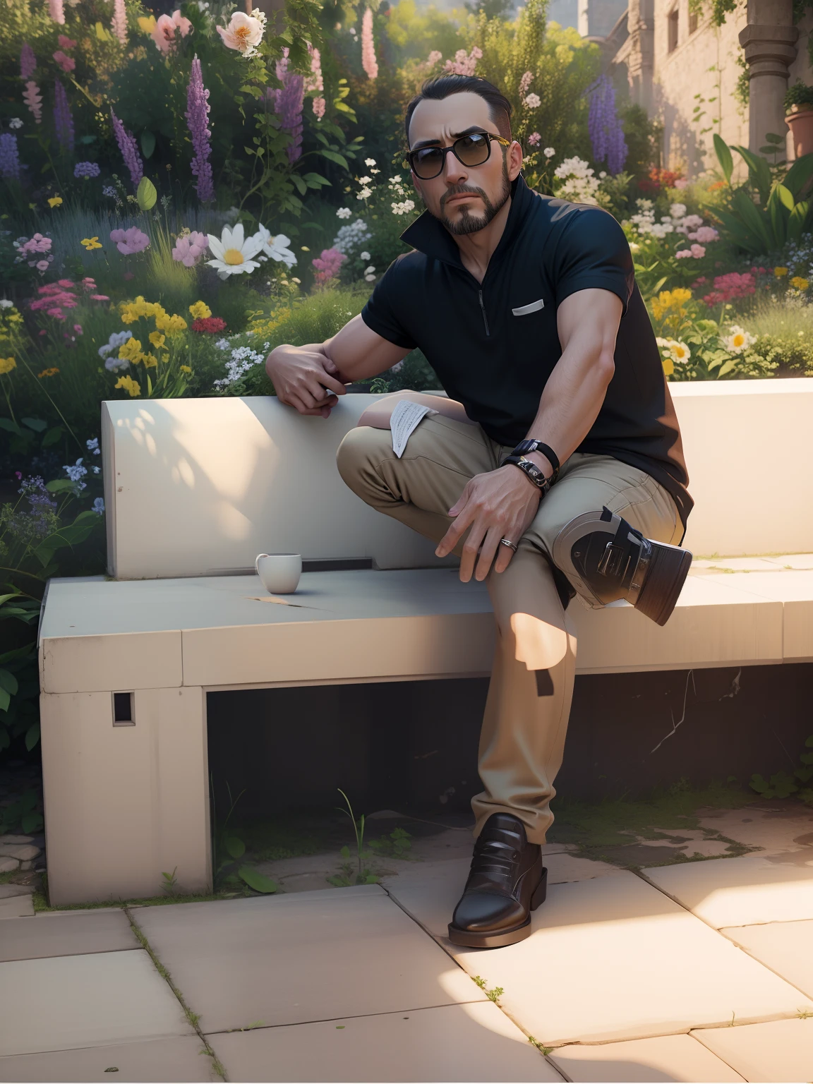 Change background to beautiful flowers garden