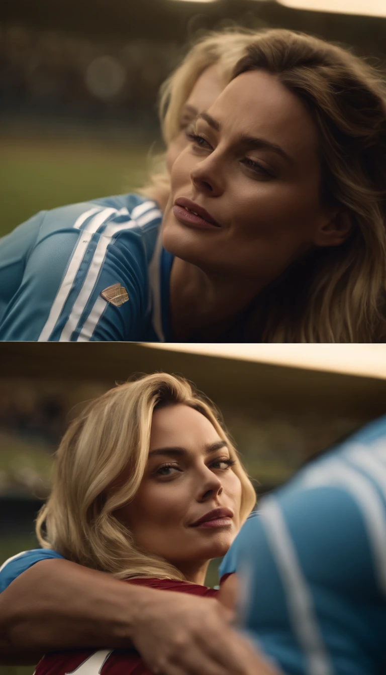 Margot Robbie beijando o Lionel Messi