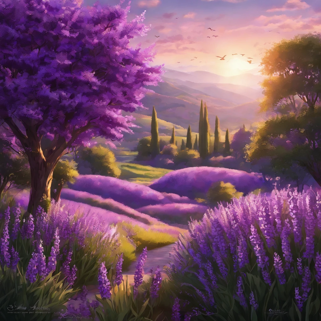 (best quality,4k,8k,highres,masterpiece:1.2),ultra-detailed,(realistic,photorealistic,photo-realistic:1.37),purple flowers,dreamy purple petals,gorgeous lilac blossoms,detailed lavender fields,breathtaking spring scenery,purple haze,soft sunlight filtering through the leaves,whispering breeze,serene atmosphere,lush green grass,dancing butterflies,purple paradise,purple dreamscape,botanical beauty,tranquil garden,summer sunrays bouncing off the flowers,rejuvenating colors,peaceful surroundings,romantic ambience,purple magic,purple floral extravaganza,lively blooms,majestic spectacle,serenity in nature,colorful afghan blankets,bohemian vibes,warm embrace of nature,flowers in full bloom,fragrant purple blossoms,temporal fusion between light and shadow,luxuriant lilac landscape,vibrant purple harmony,ethereal allure of spring,purple poetic symphony,enchanted secrets flourishing within the garden,purple heaven,painting with pastel purple brushstrokes,romantic escapade amidst the flowers,purple oasis,an enchanting play of light and shade within the purple landscape,tranquil retreat amidst the lilac blossoms,romantic rendezvous among the lavender fields,soothing lavender scent engulfing the surroundings,lilac-infused summer paradise,mesmerizing floral tapestry,purple-golden moments under the summer sun,violet indulgence,mystical landscapes of lavender fields,breathtaking beauty of nature's purple masterpiece,dreamlike vista of blooming lilacs,purple symphony in nature's orchestra,purple flower power,tranquil lilac reverie,sunset whispers over the lavender fields,magical summertime serenade,purple petals dancing to the rhythm of the spring breeze.