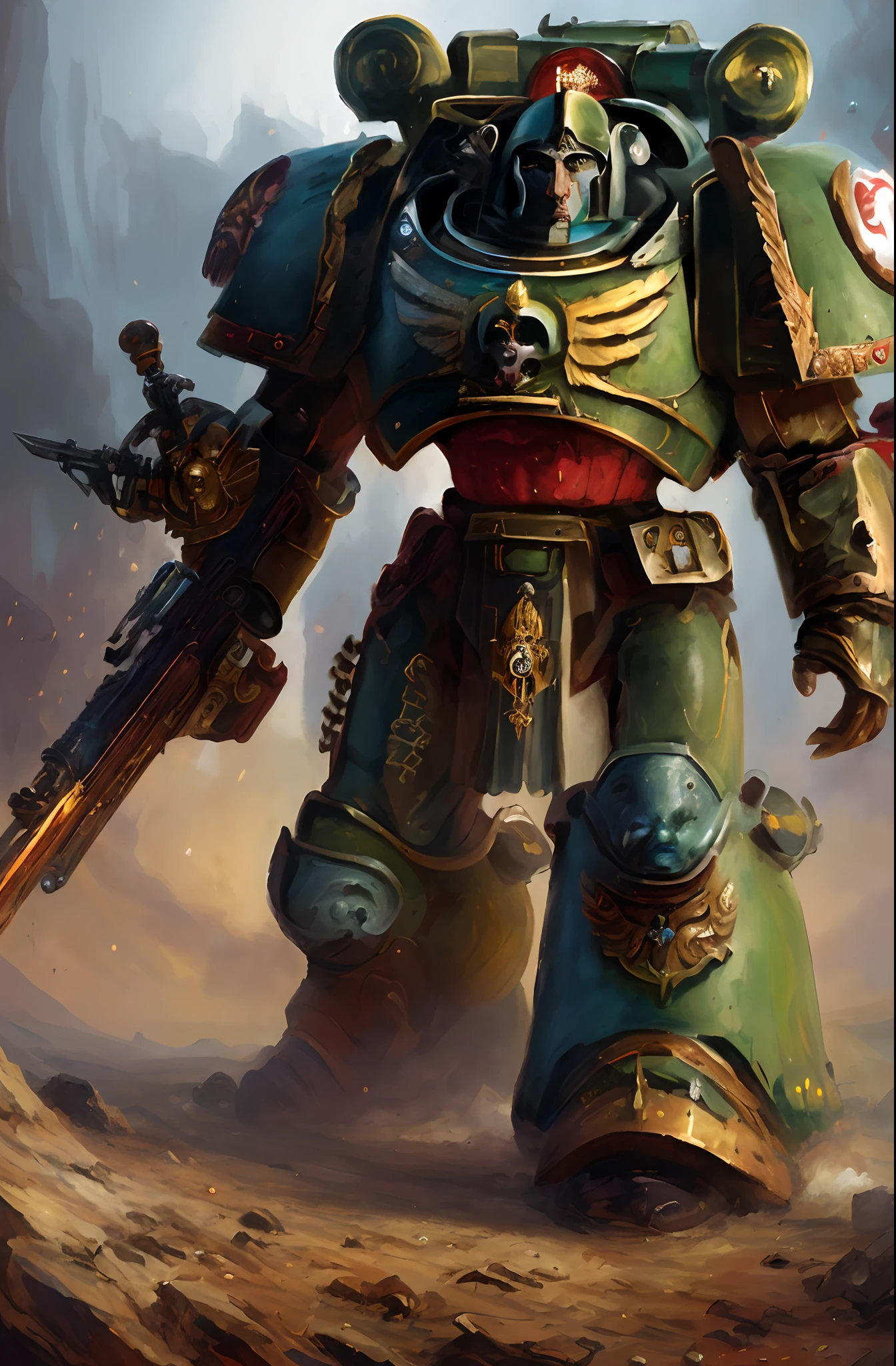 um close up de uma pintura de um fuzileiro espacial com uma arma, Warhammer 4 0 K obra de arte, martelo de guerra 4k, warhammer estilo 40k, Marine space, Martelo de guerra40k, martelo de guerra 40k, Marine space portrait, martelo de guerra 4 0 k, martelo de guerra 4 0 k fantasia, ( ( ( ( ( martelo de guerra 4 0 k, martelo de guerra 4 0