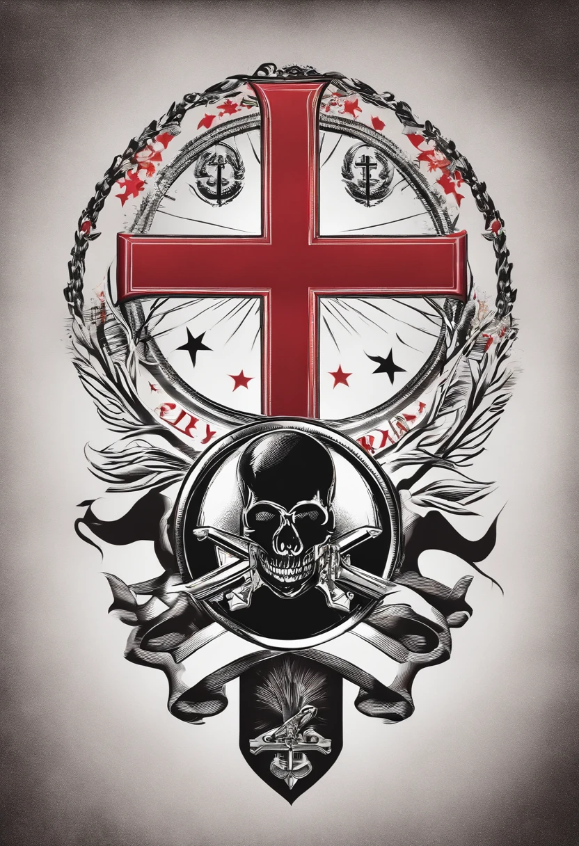 Create a logo to be the flag of a worldwide organization of exorcists, bandeira militar