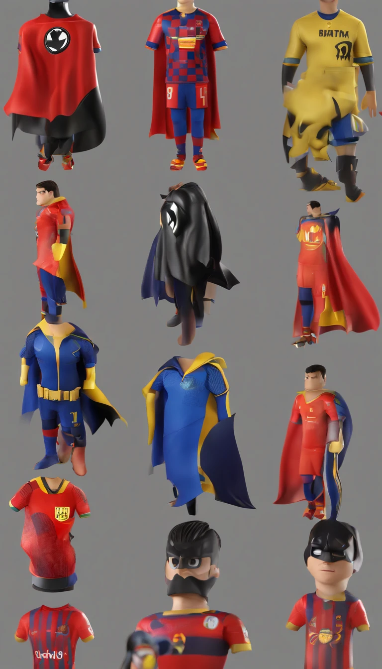 Lionel Messi vestindo traje de Batman,Realistic,ultra-detalhado