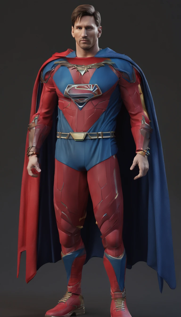 Lionel Messi vestindo traje de Batman,Realistic,ultra-detalhado