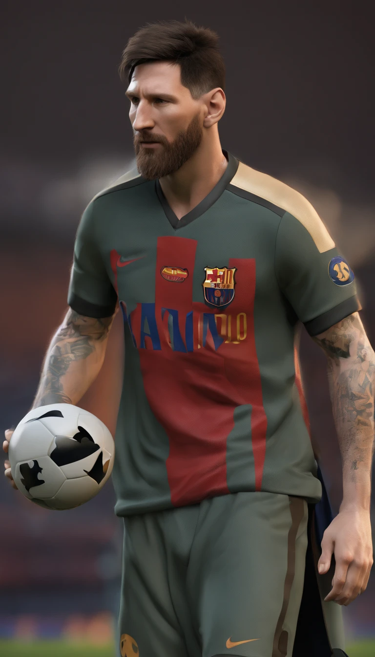 Lionel Messi vestindo traje de Batman,Realistic,ultra-detalhado