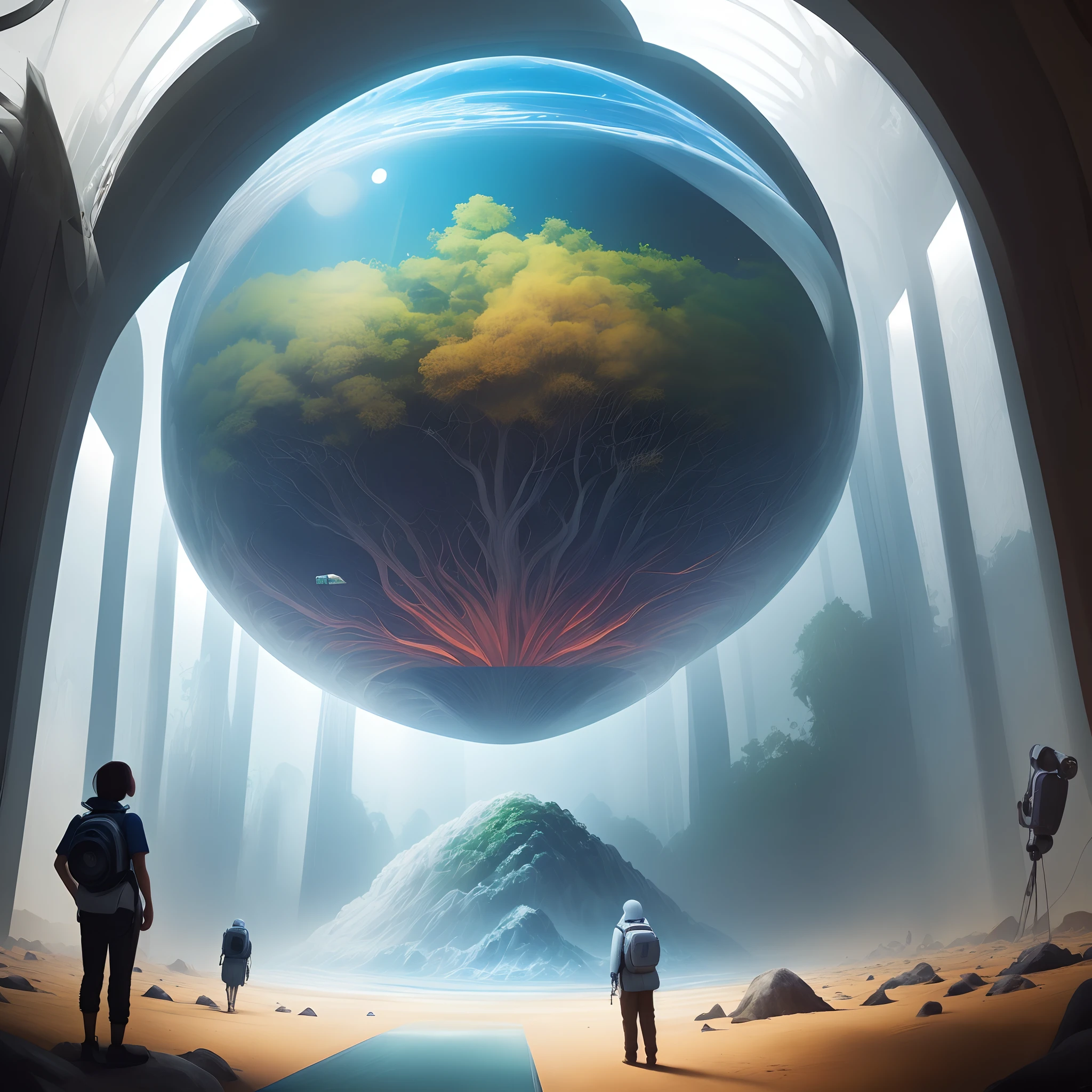Crie uma imagem futurista da singularidade