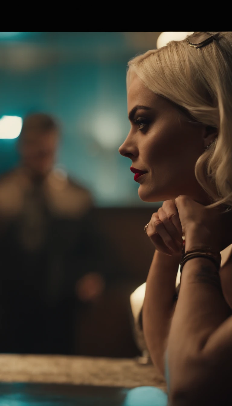 Margot Robbie, Harley quinn, fazendo uma cena de sexo com a ex atriz porno Mia Khalifa