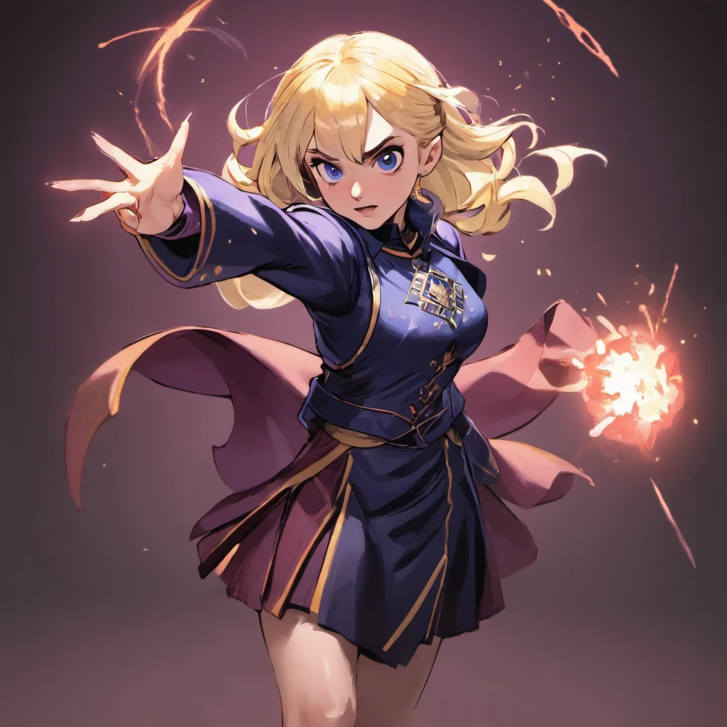 Evanna Lynch  Luna Lovegood from the movie "Harry Potter" in a fantasy war costume, war pose, combat stance, mortal combat, realism