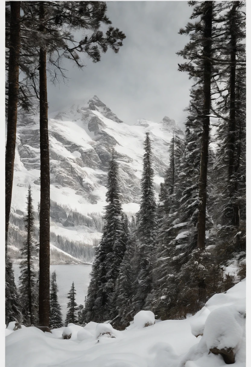 (best quality, realistic detailing),vector,black, silhouette of mountain and tree with birds in the style of adventurecore and free brushwork. The design should showcase a wood texture with realistic detailing, preferably inspired by the Ferrania P30 film. Please ensure that the design does not include any crop mockup text.