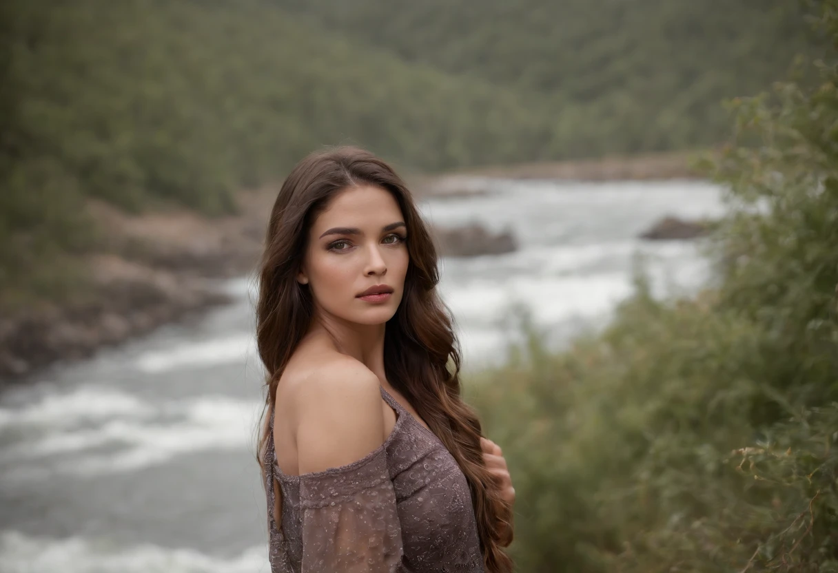 (((uma ferida avermelhada profunda atravessa sua bochecha esquerda))) tez justa, mulher em torno de 19 anos, cabelos brancos naturais, olhos verdes distintos, semblante triste e chorando, Beautiful, Ultra sharp focus, tiro realista, pregnant women's clothing, cores tetradicas (cicatriz:1.4)