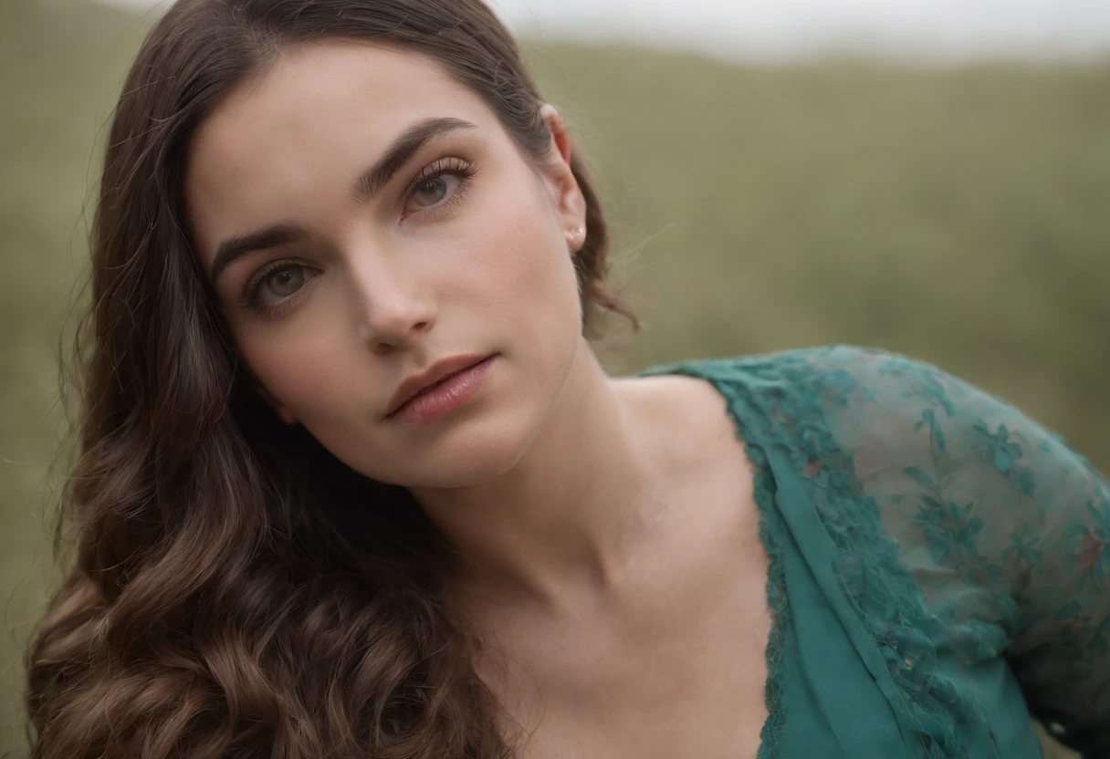 (((uma ferida avermelhada profunda atravessa sua bochecha esquerda))) tez justa, mulher em torno de 19 anos, cabelos brancos naturais, olhos verdes distintos, semblante triste e chorando, Beautiful, Ultra sharp focus, tiro realista, pregnant women's clothing, cores tetradicas (cicatriz:1.4)